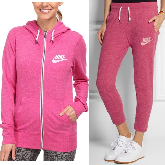 nike gym vintage hoodie pink